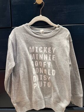 Disney Kids Light Grey Character Name Sweatshirt